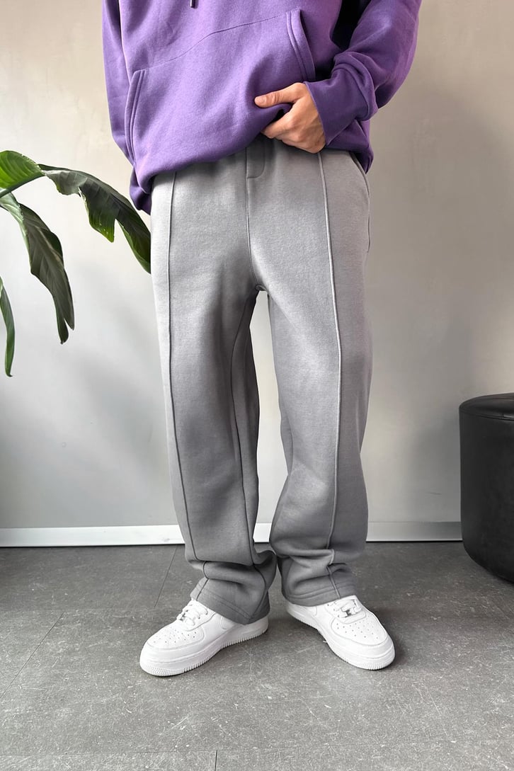 Önü Dikiş Çizgili Baggy Eşofman Altı
