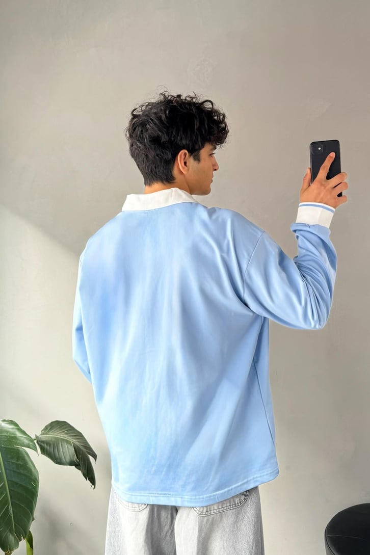 Original Baskılı Polo Yaka Sweatshirt