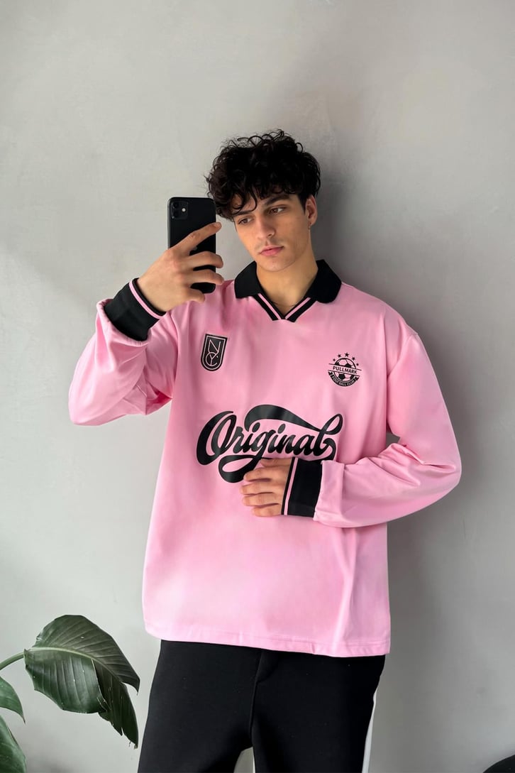 Original Baskılı Polo Yaka Sweatshirt