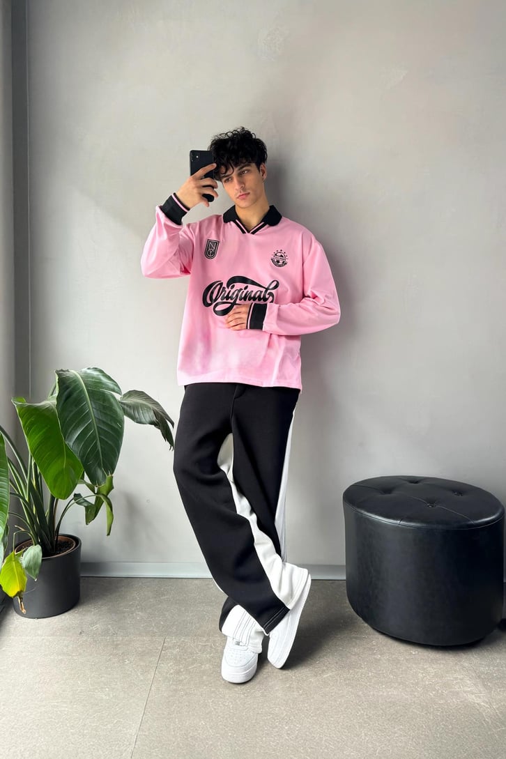 Original Baskılı Polo Yaka Sweatshirt