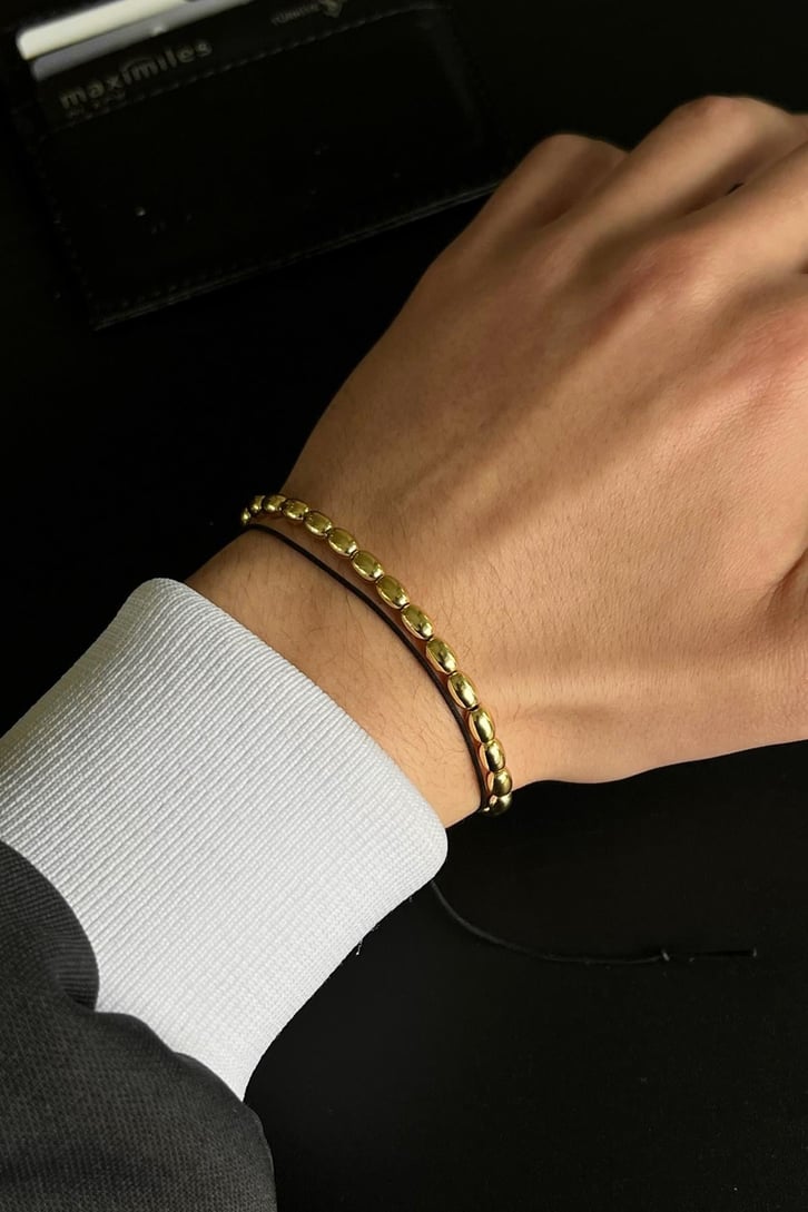 Oval Altın Sarısı Bileklik