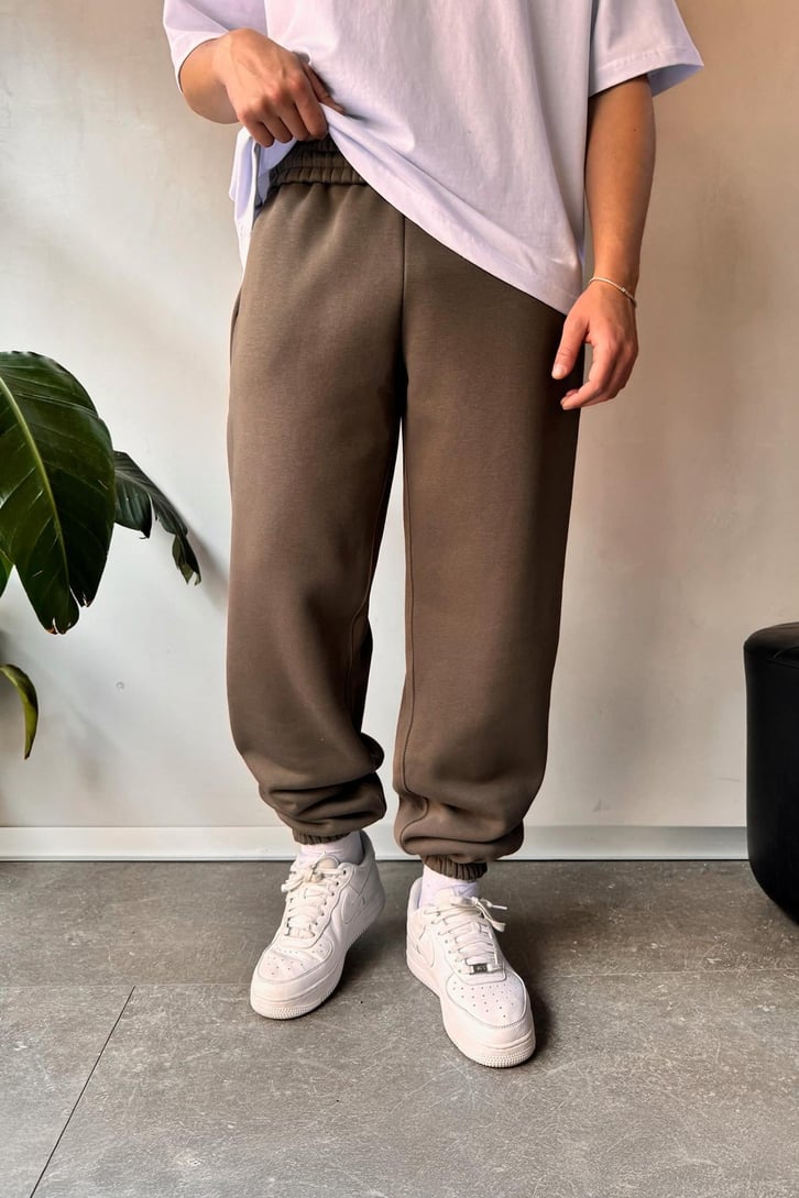Oversize Açık Kahverengi Jogger Eşofman Altı