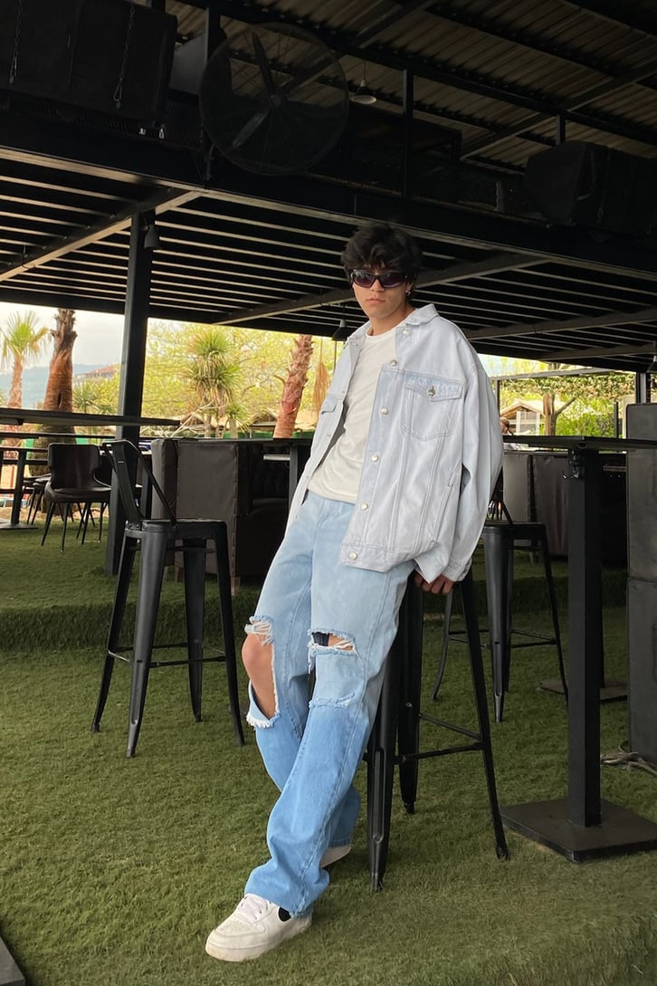 Oversize Beyaz Kot Ceket