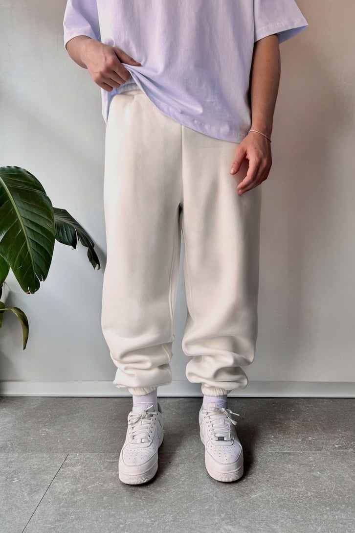 Oversize Ekru Jogger Eşofman Altı