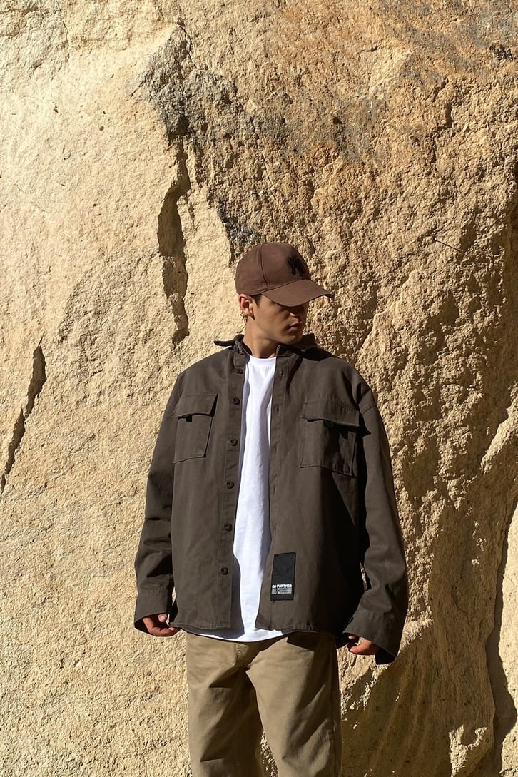 OVERSIZE ETİKET NAKIŞLI GÖMLEK CEKET