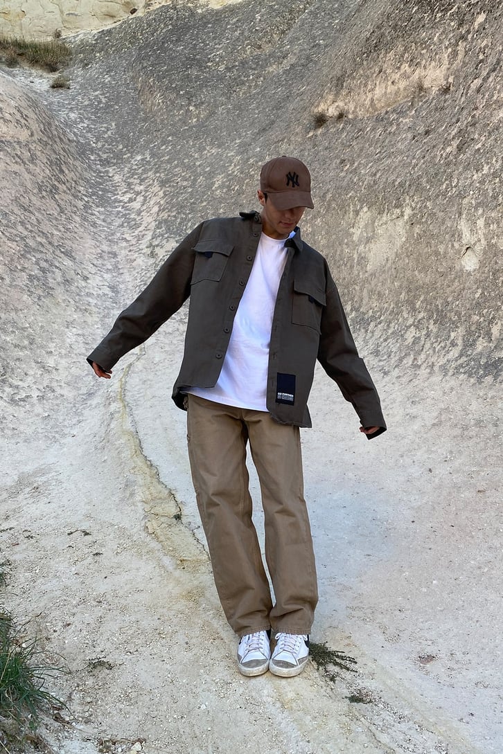OVERSIZE ETİKET NAKIŞLI GÖMLEK CEKET
