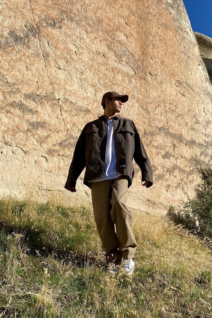 OVERSIZE ETİKET NAKIŞLI GÖMLEK CEKET