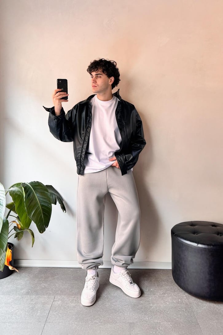 Oversize Gri Jogger Eşofman Altı
