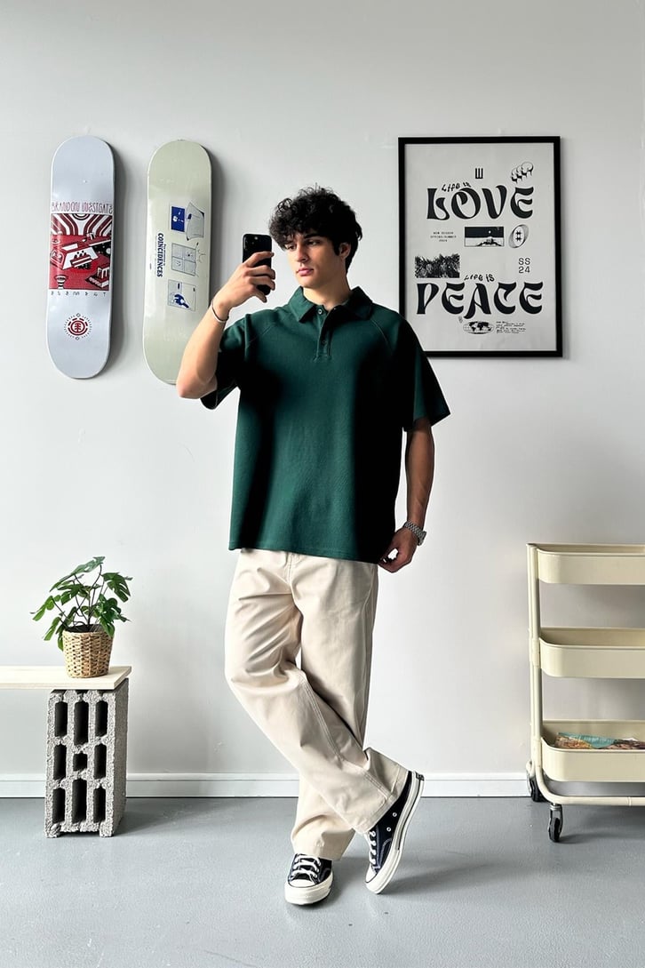 Oversize Polo Yaka Tişört