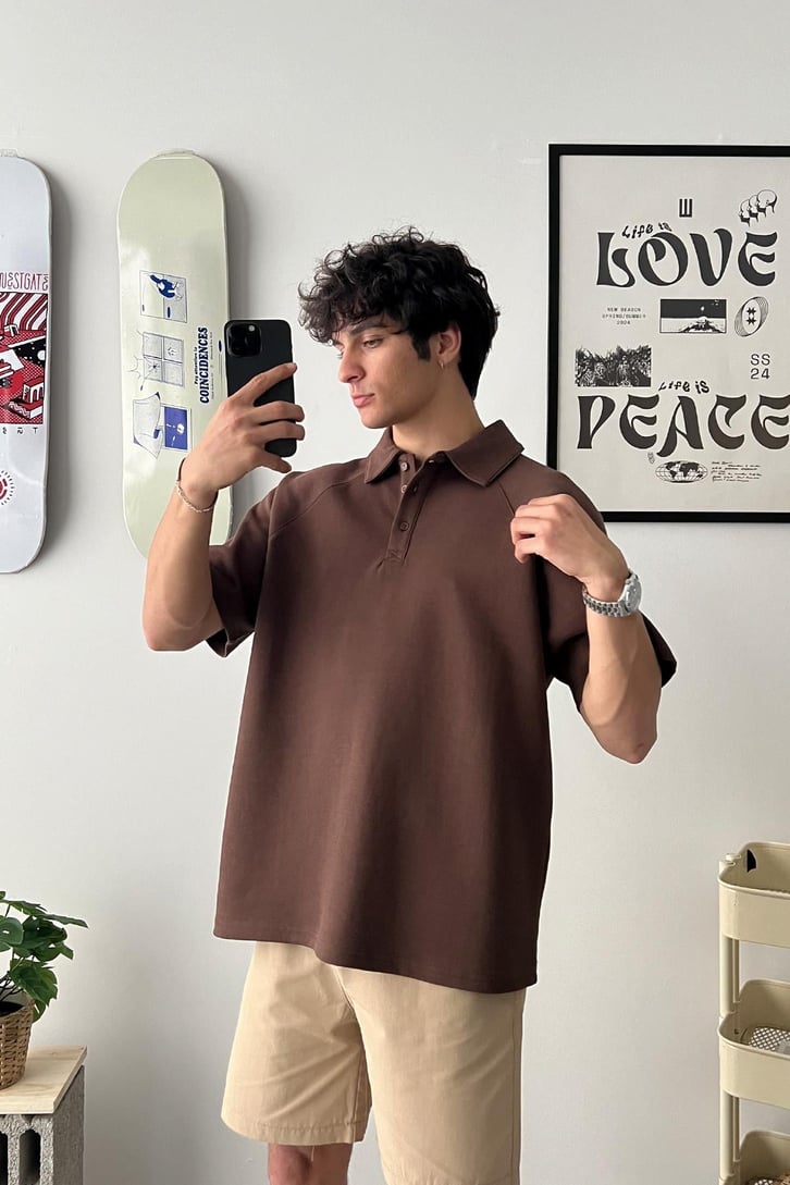 Oversize Polo Yaka Tişört