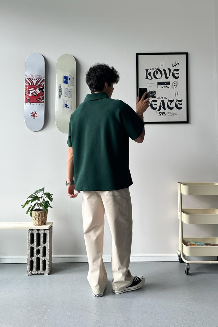 Oversize Polo Yaka Tişört