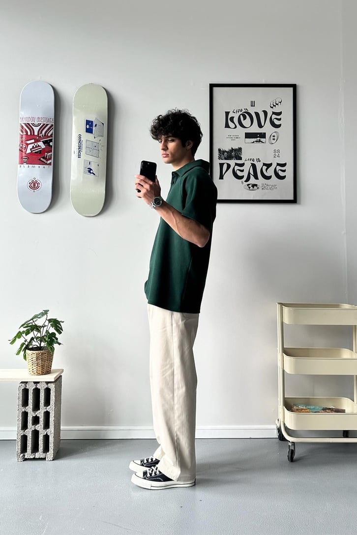 Oversize Polo Yaka Tişört