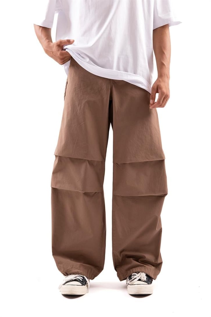 Paça Lastikli Beyaz Paraşüt Pantolon