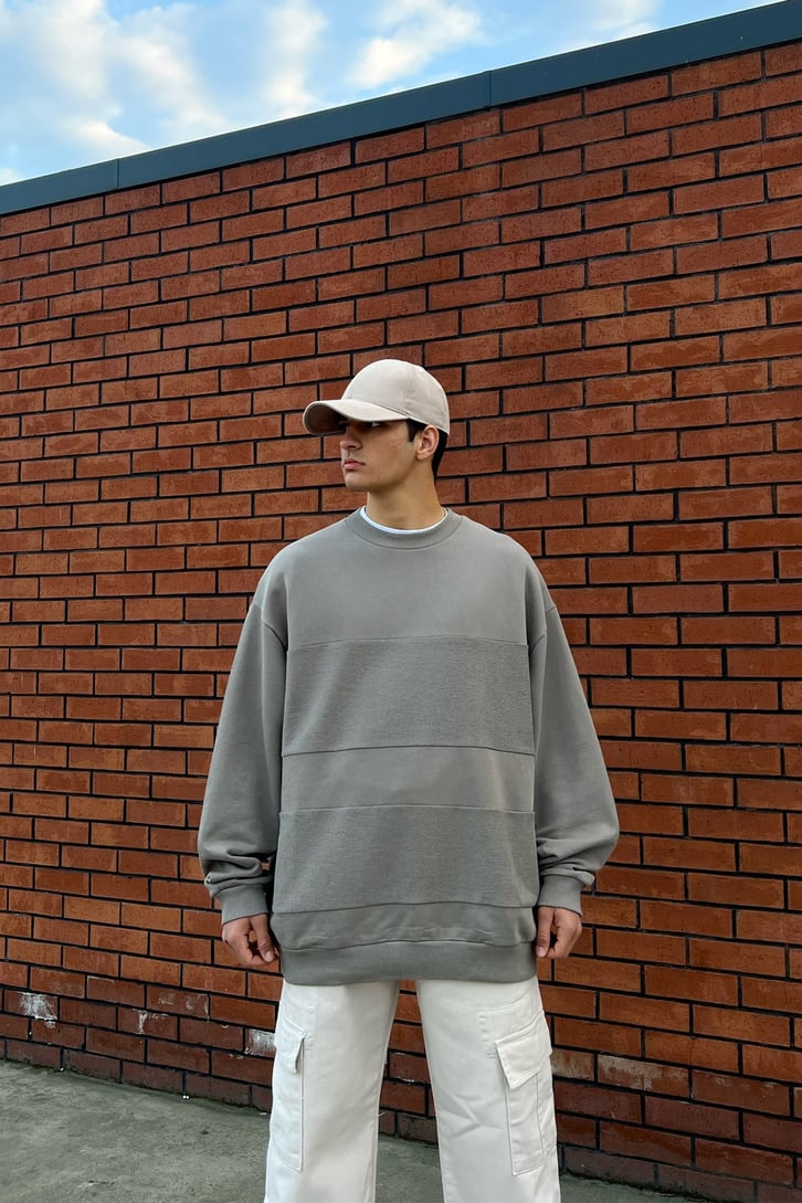 Parça Detaylı Oversize Sweatshirt