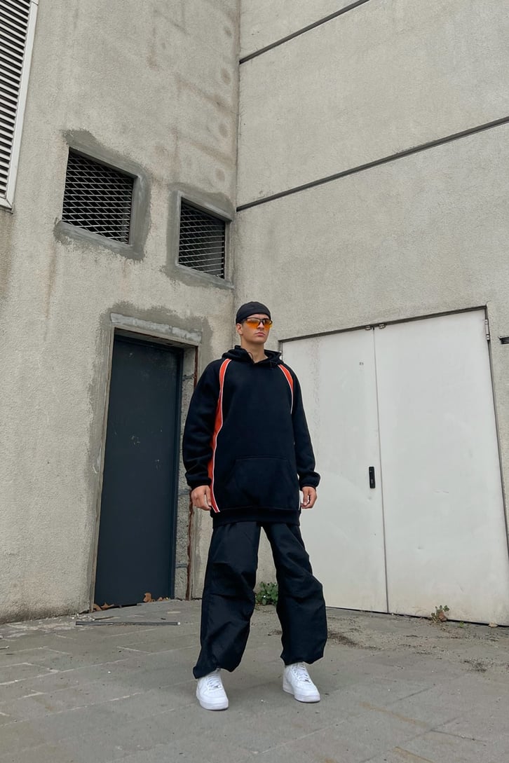 Parçalı Oversize Hoodie