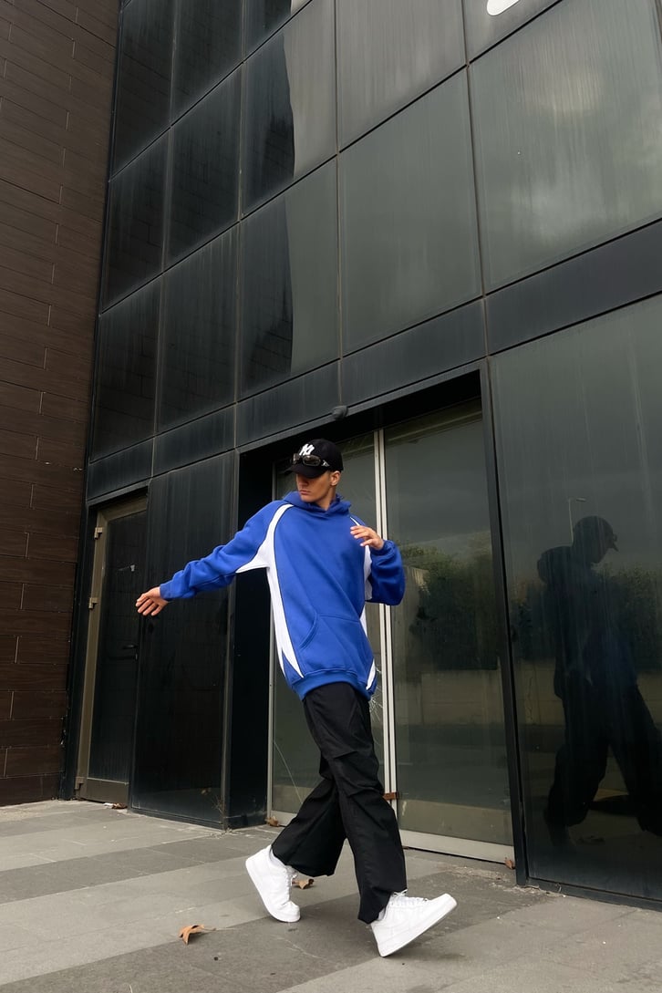 Parçalı Oversize Hoodie