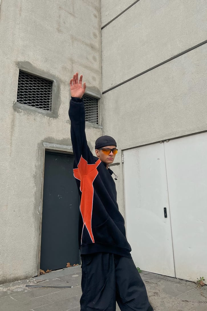 Parçalı Oversize Hoodie
