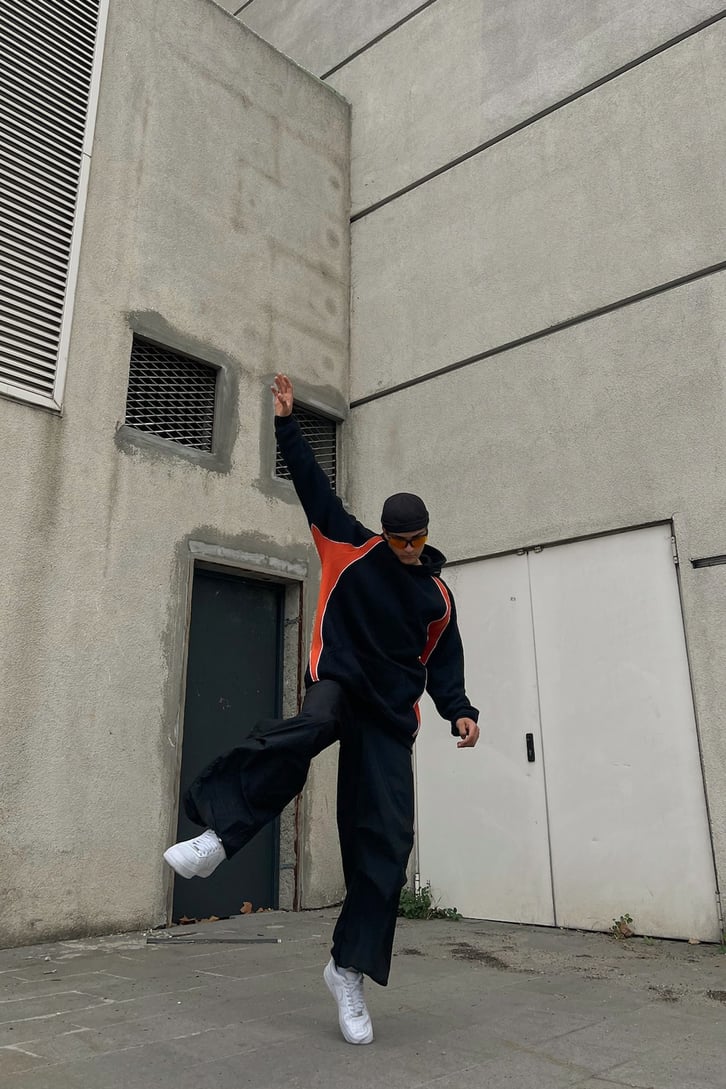 Parçalı Oversize Hoodie