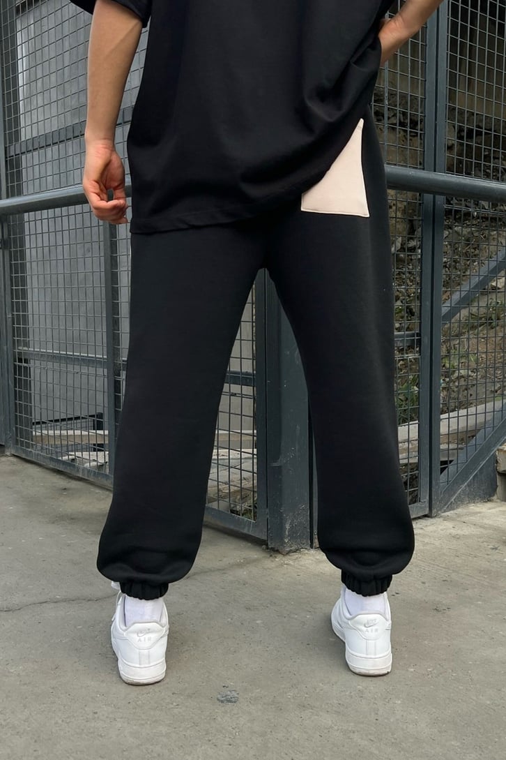 Parçalı Siyah Jogger Fit Eşofman
