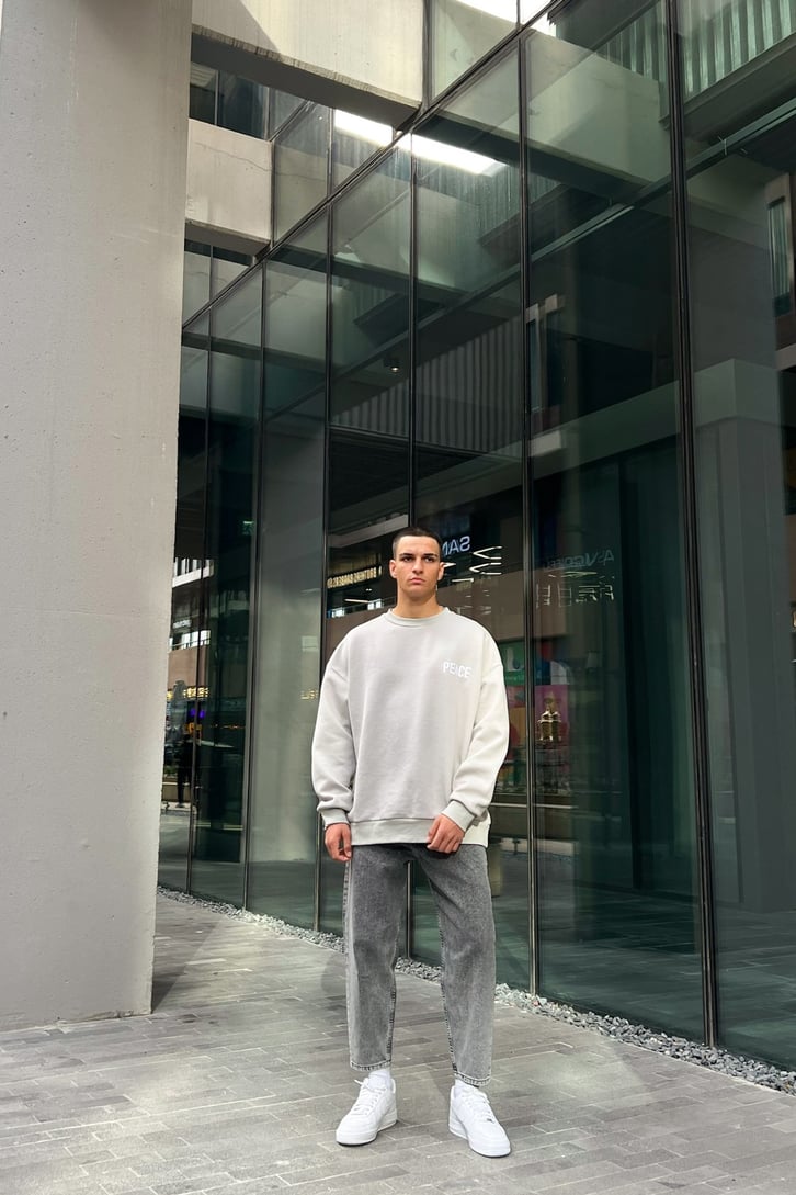 Peace Nakışlı Oversize Sweatshirt