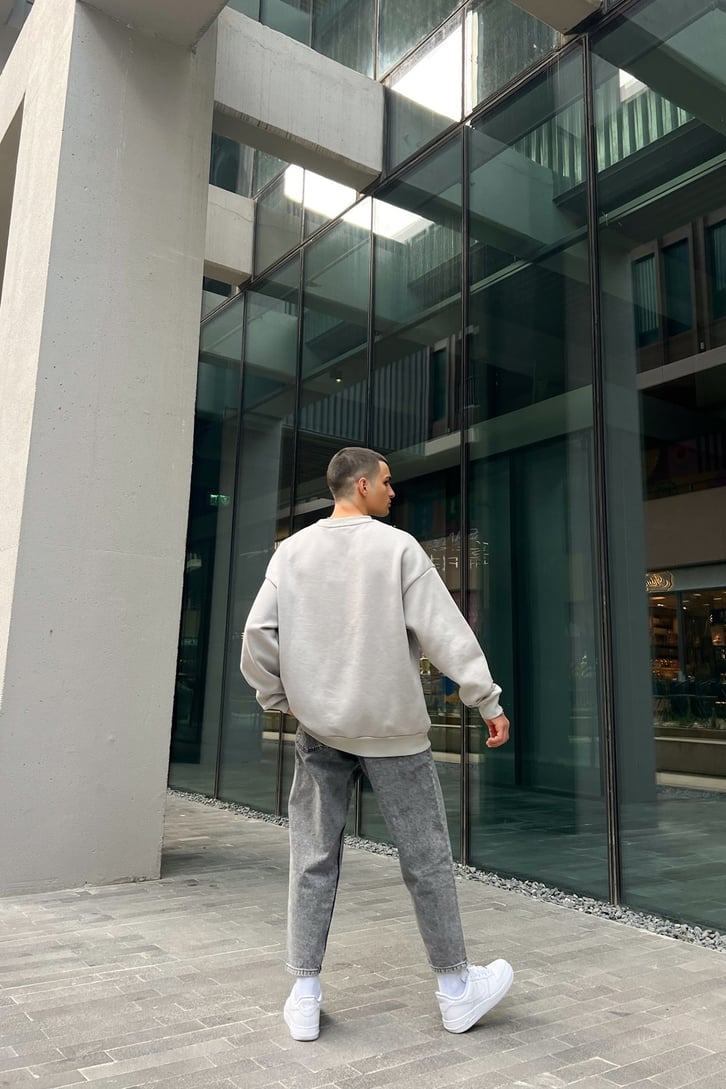 Peace Nakışlı Oversize Sweatshirt