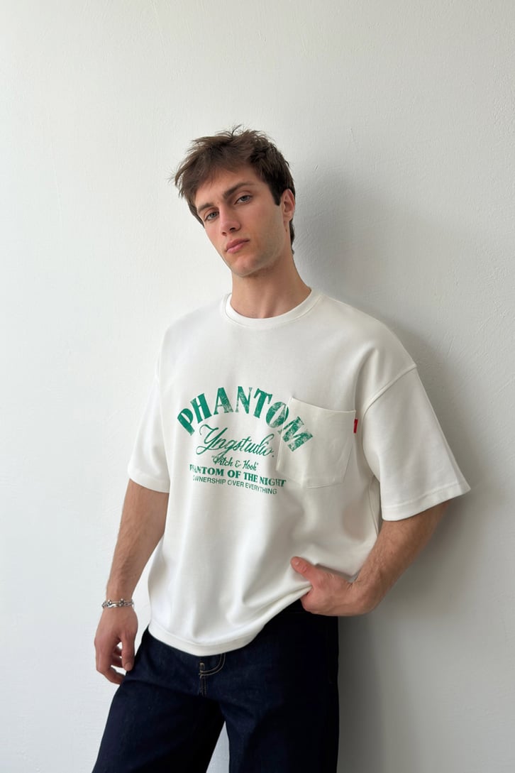Phantom Ön Cepli Oversize Tişört
