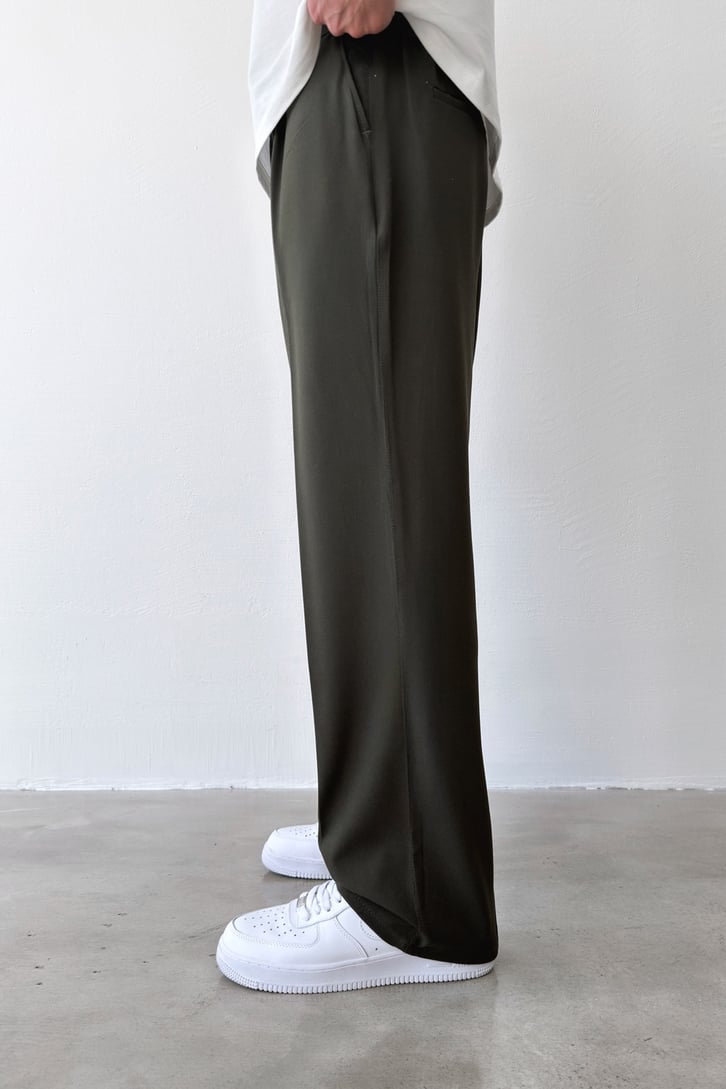 Pileli Baggy Fit Kumaş Pantolon