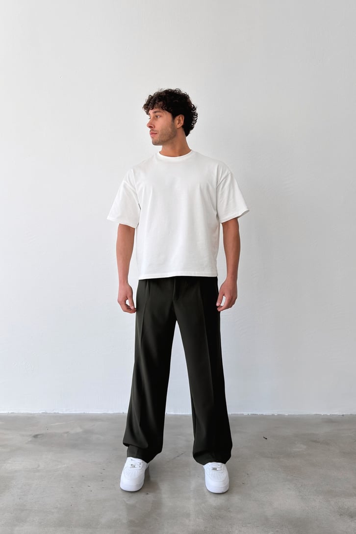 Pileli Baggy Fit Kumaş Pantolon