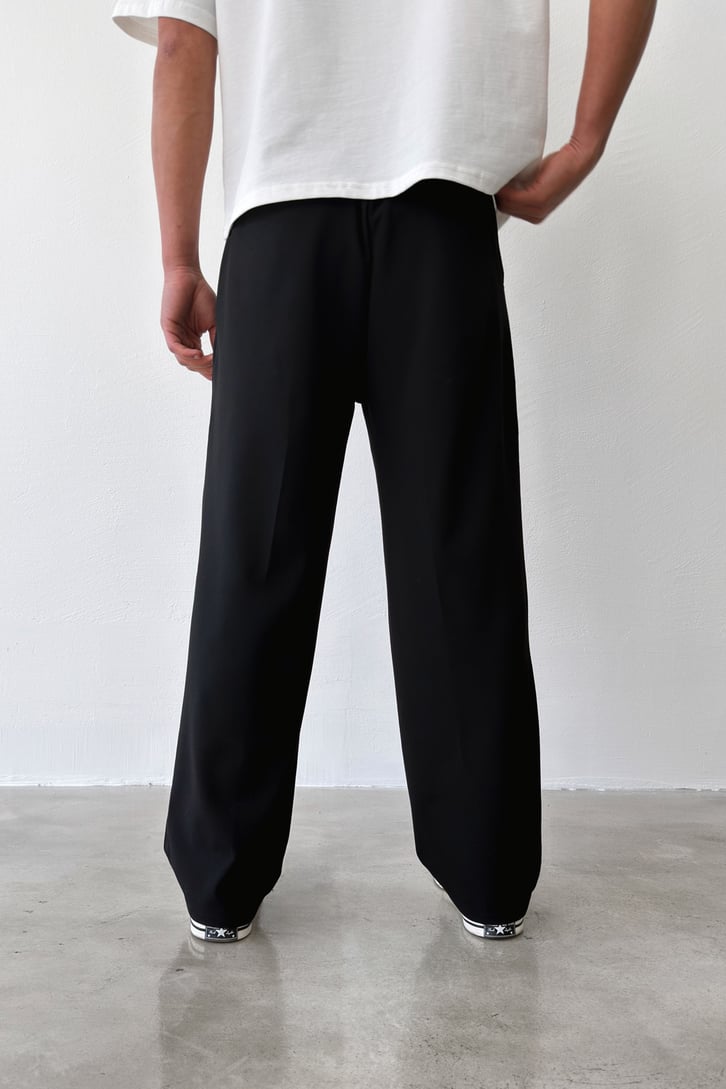 Pileli Baggy Fit Kumaş Pantolon