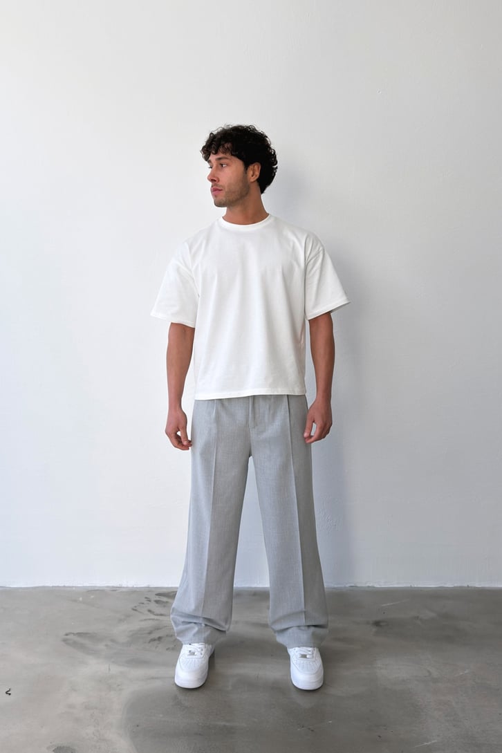 Pileli Baggy Fit Kumaş Pantolon