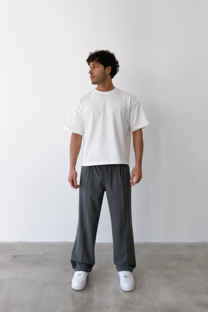 Pileli Baggy Fit Kumaş Pantolon
