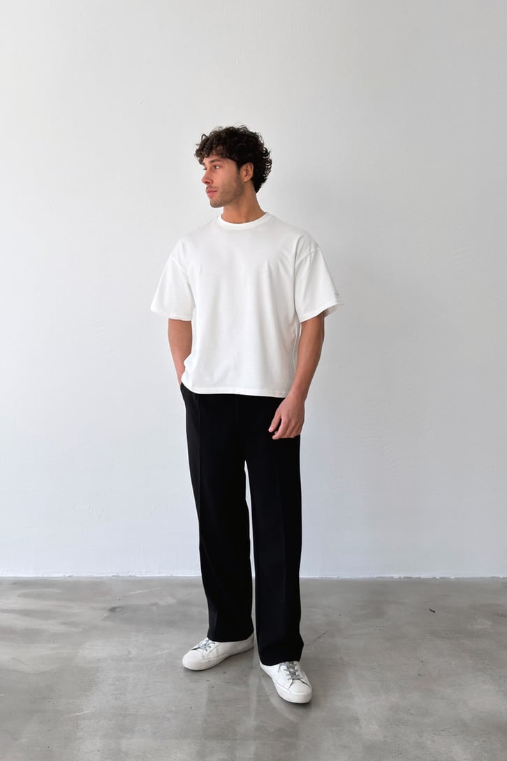 Pileli Baggy Fit Kumaş Pantolon