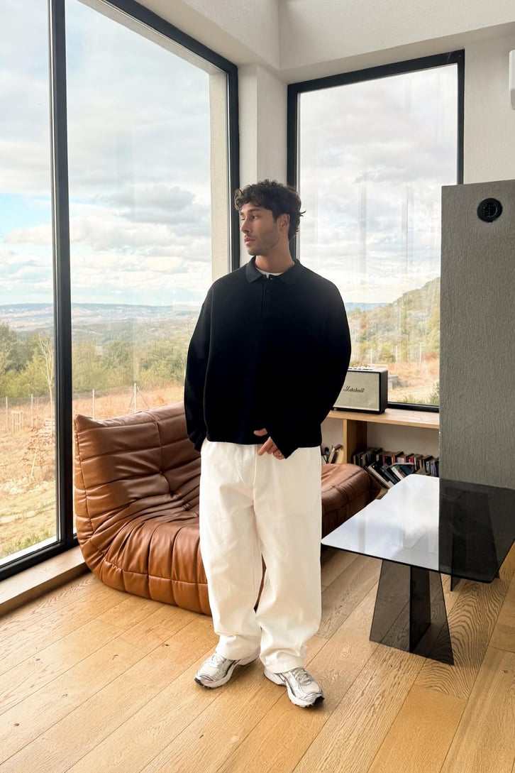Polo Yaka Örme Sweat