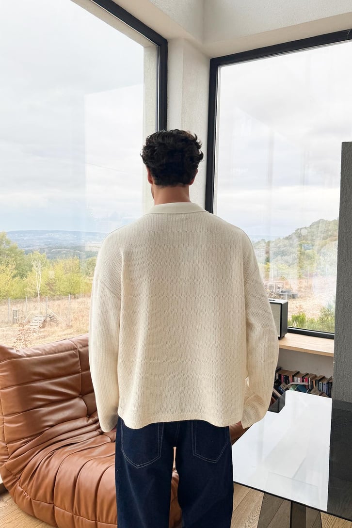 Polo Yaka Örme Sweat