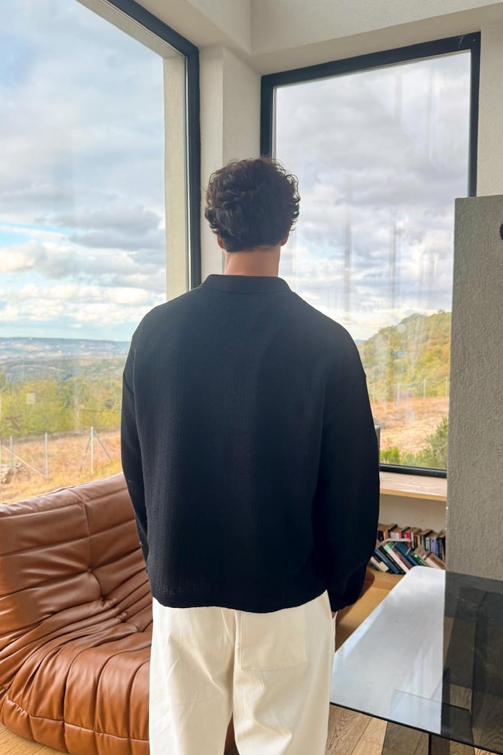 Polo Yaka Örme Sweat