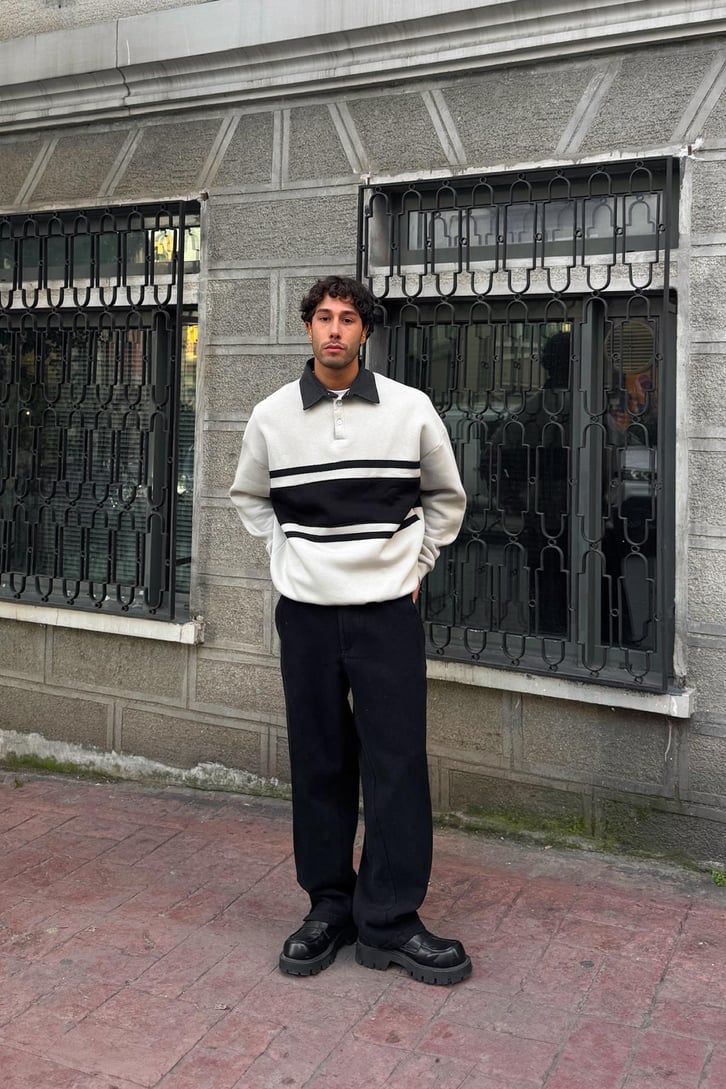 Polo Yaka Sweatshirt