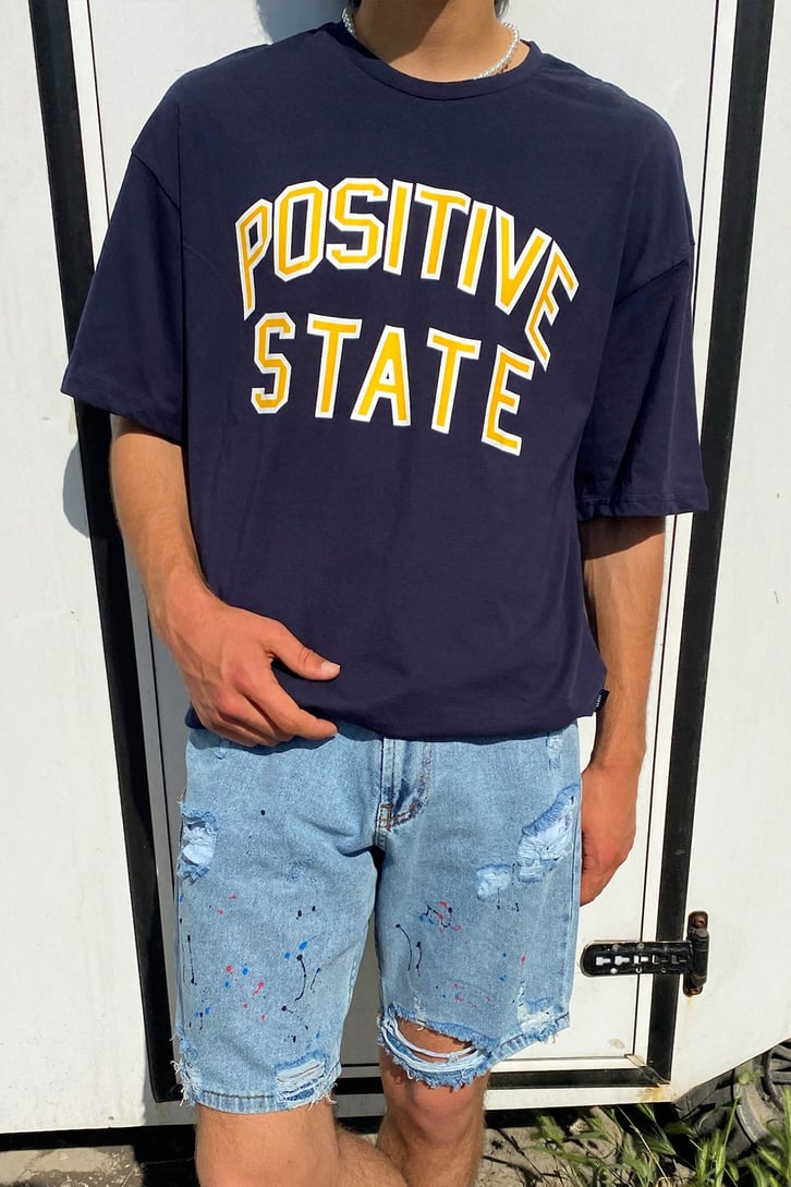 Positive State Baskılı Oversize Tshirt