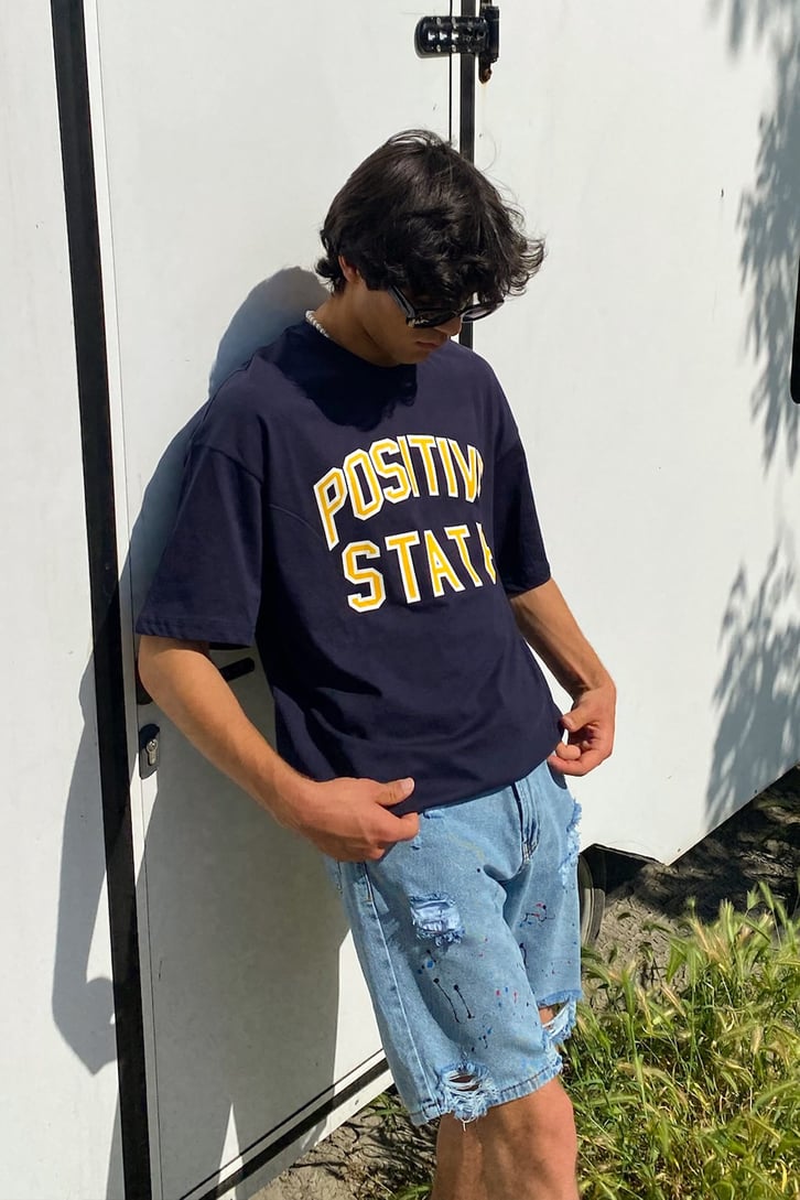 Positive State Baskılı Oversize Tshirt