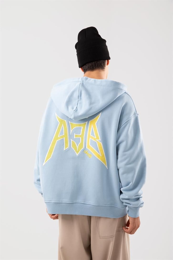 Premium 450 GSM Baby Blue Zip Hoodie