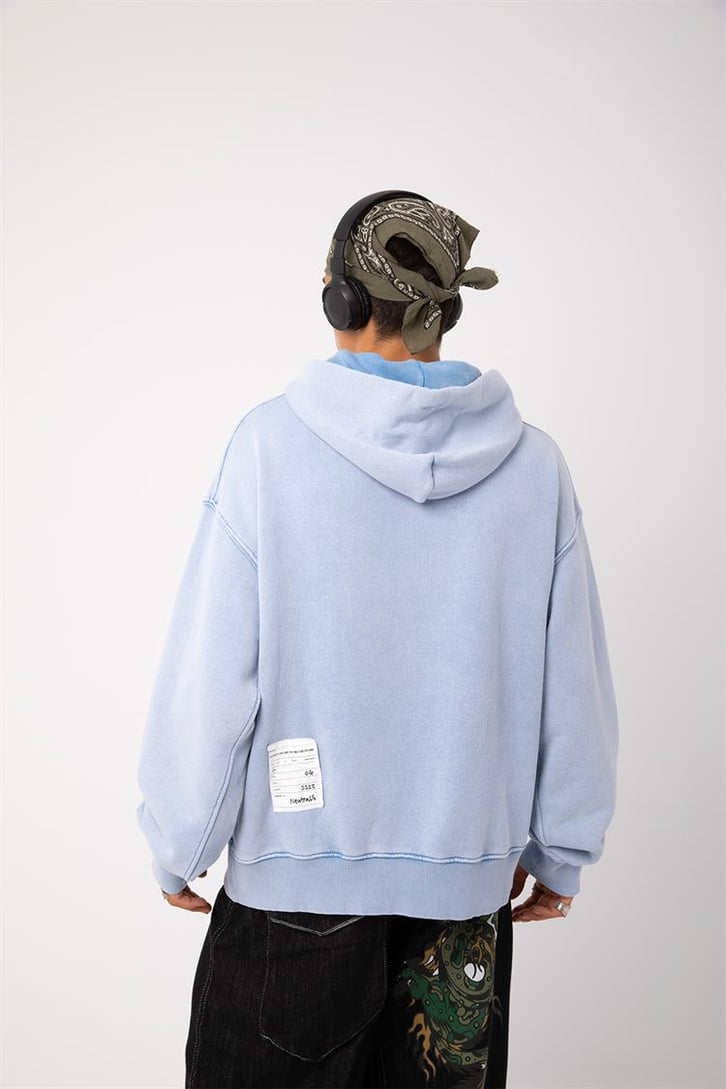 Premium Basic Bebek Mavisi Oversize Hoodie