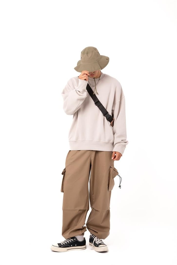 Premium Basic Taş Rengi Oversize Sweatshirt