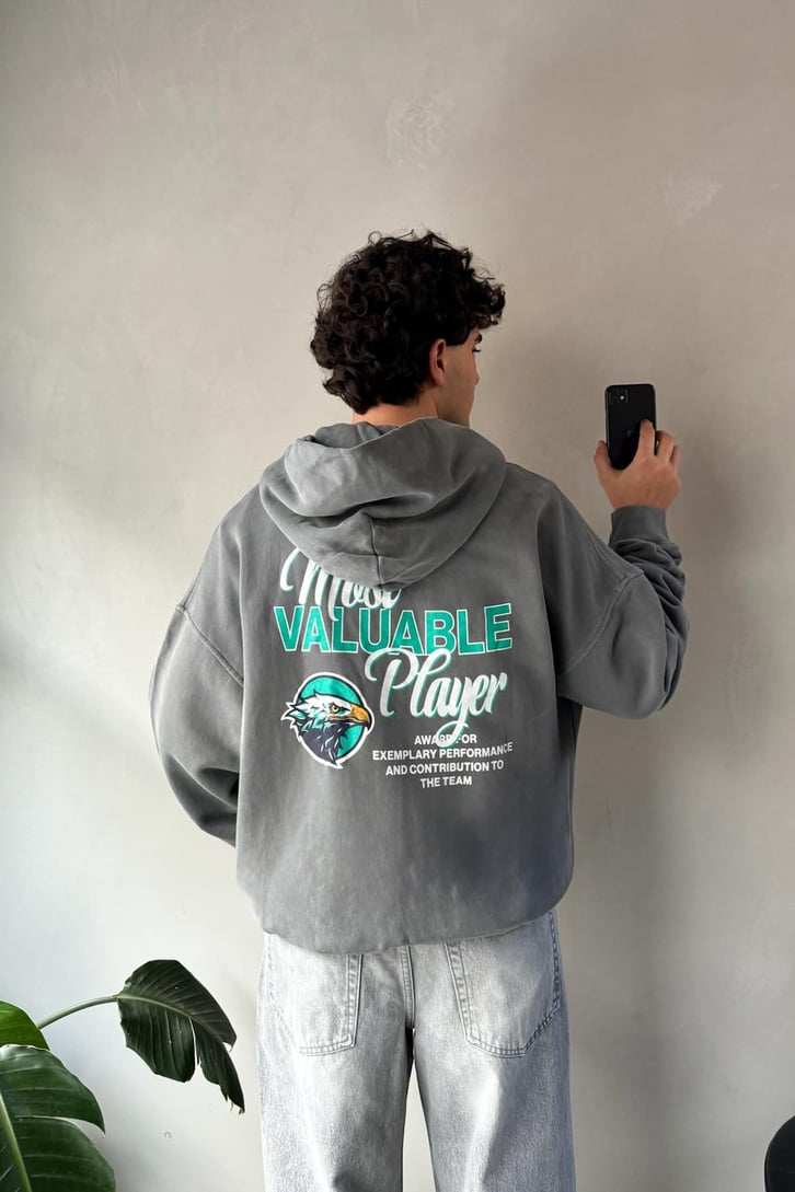 Premium Kumaş 450 Gsm Sırt Baskılı Zip Hoodie