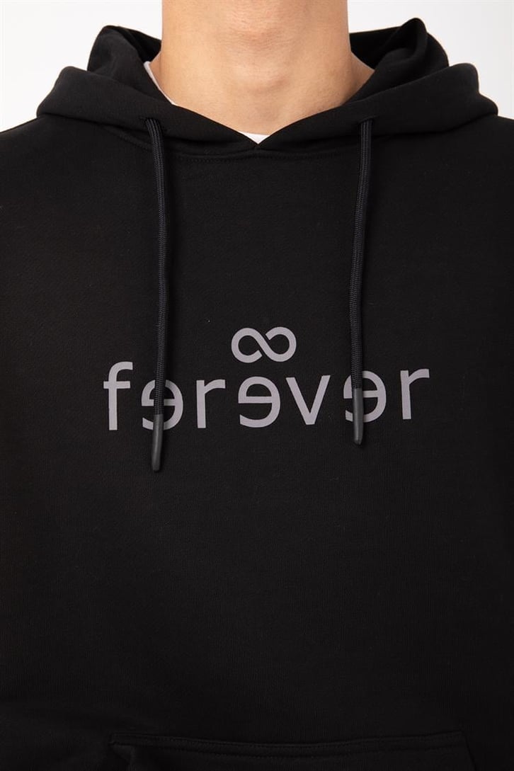 Premium Kumaş 500GSM Ferever Baskılı Bebek Mavisi Oversize Hoodie
