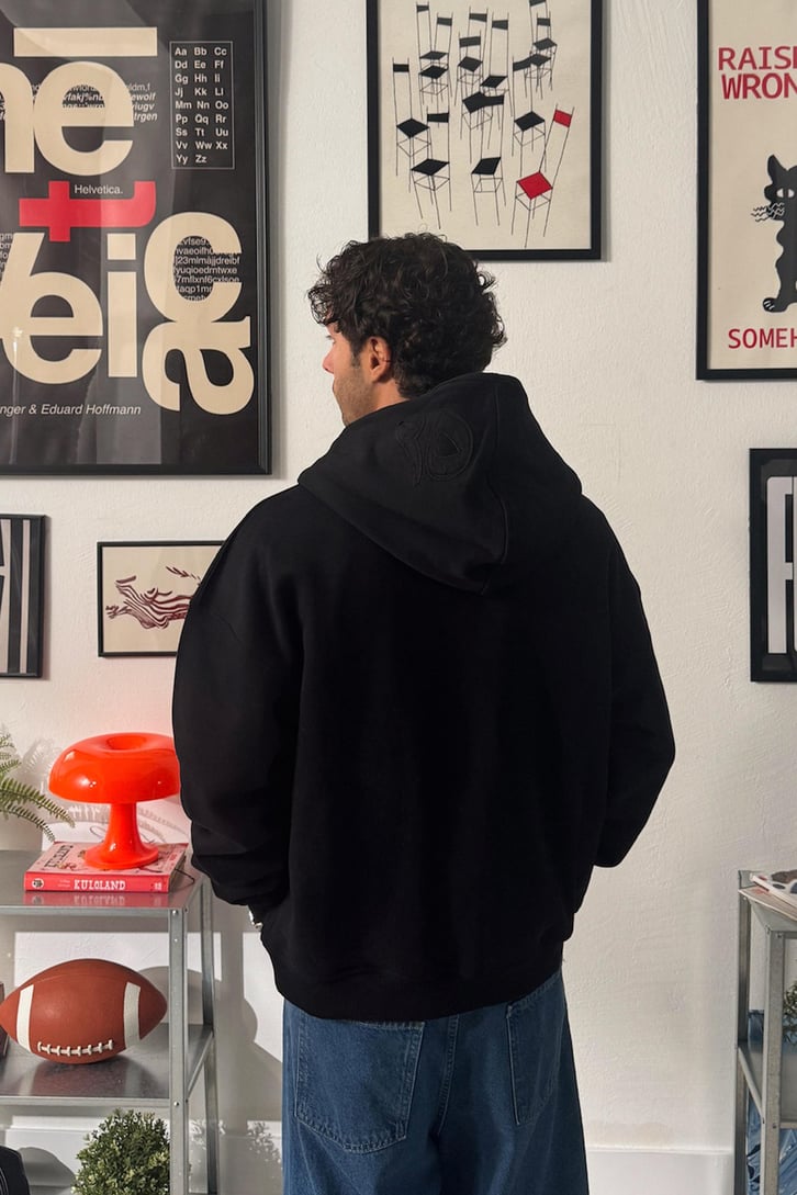 Premium Kumaş Arapça Nakışlı Zip Hoodie