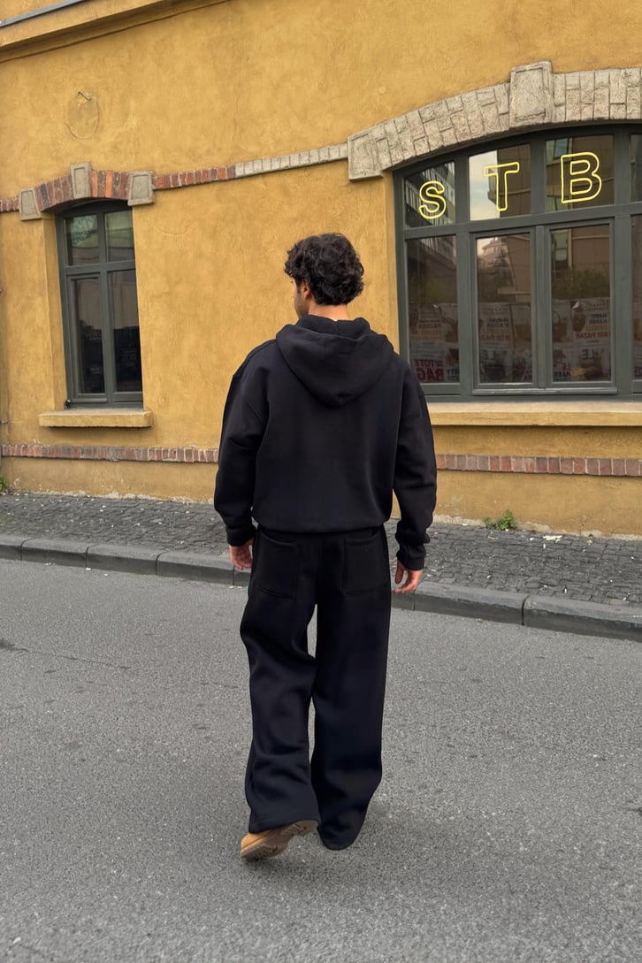 Premium Kumaş P.SO Nakışlı Zip Hoodie