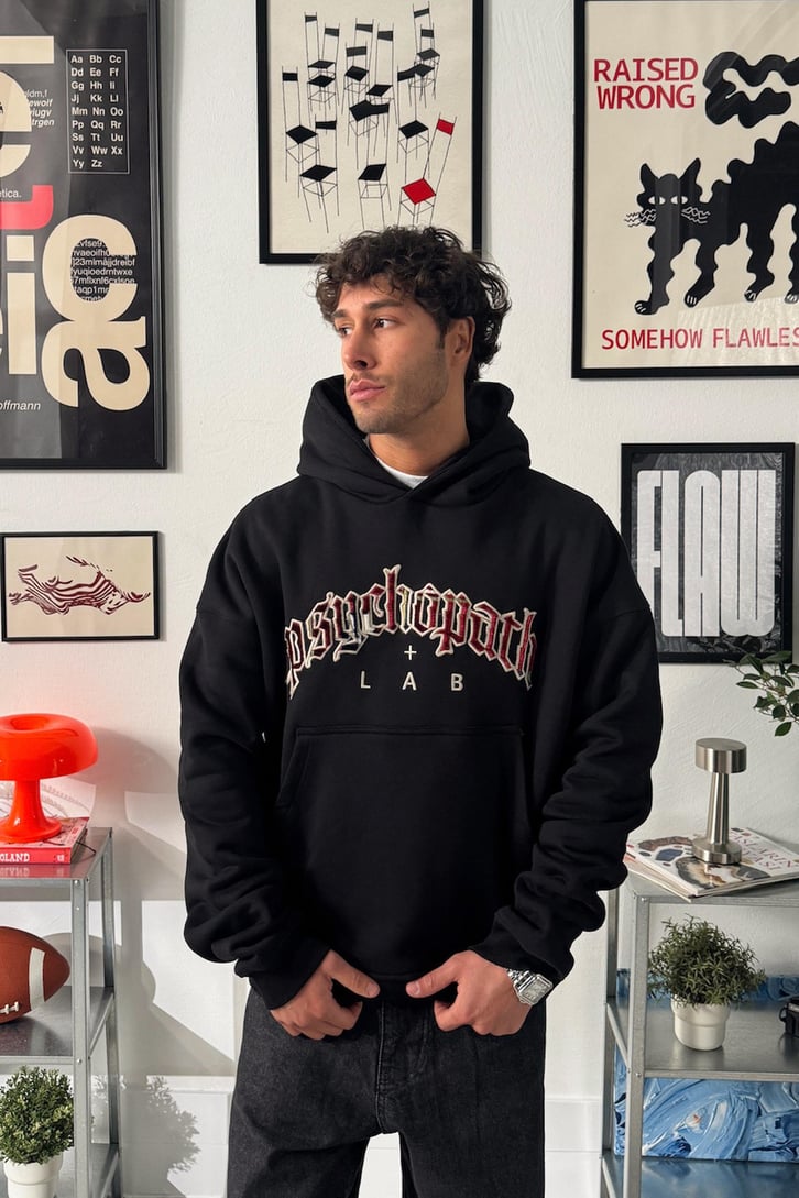 Premium Kumaş Psychopath Baskılı Hoodie