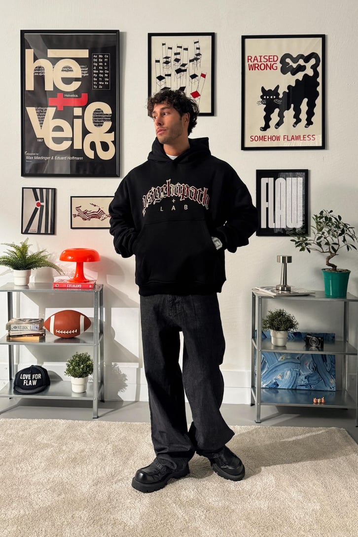 Premium Kumaş Psychopath Baskılı Hoodie
