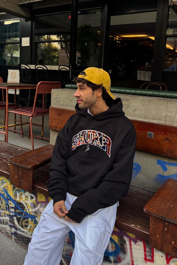 Premium Kumaş Shukr Baskılı Hoodie