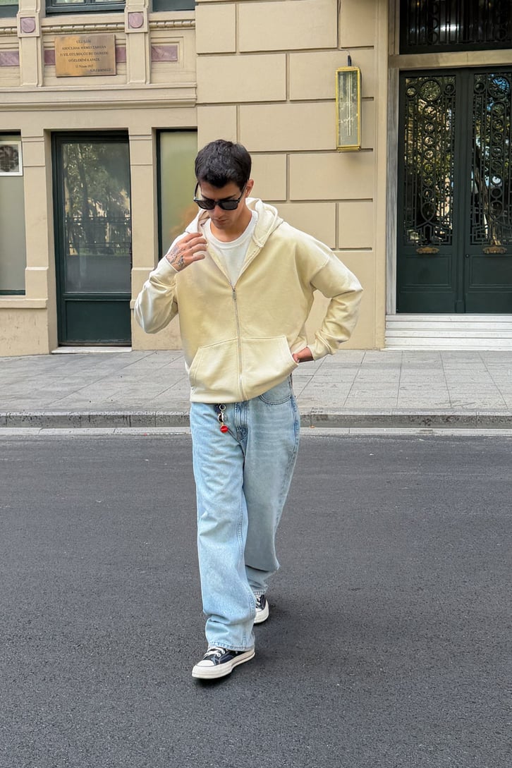 Premium Kumaş Zip Hoddie