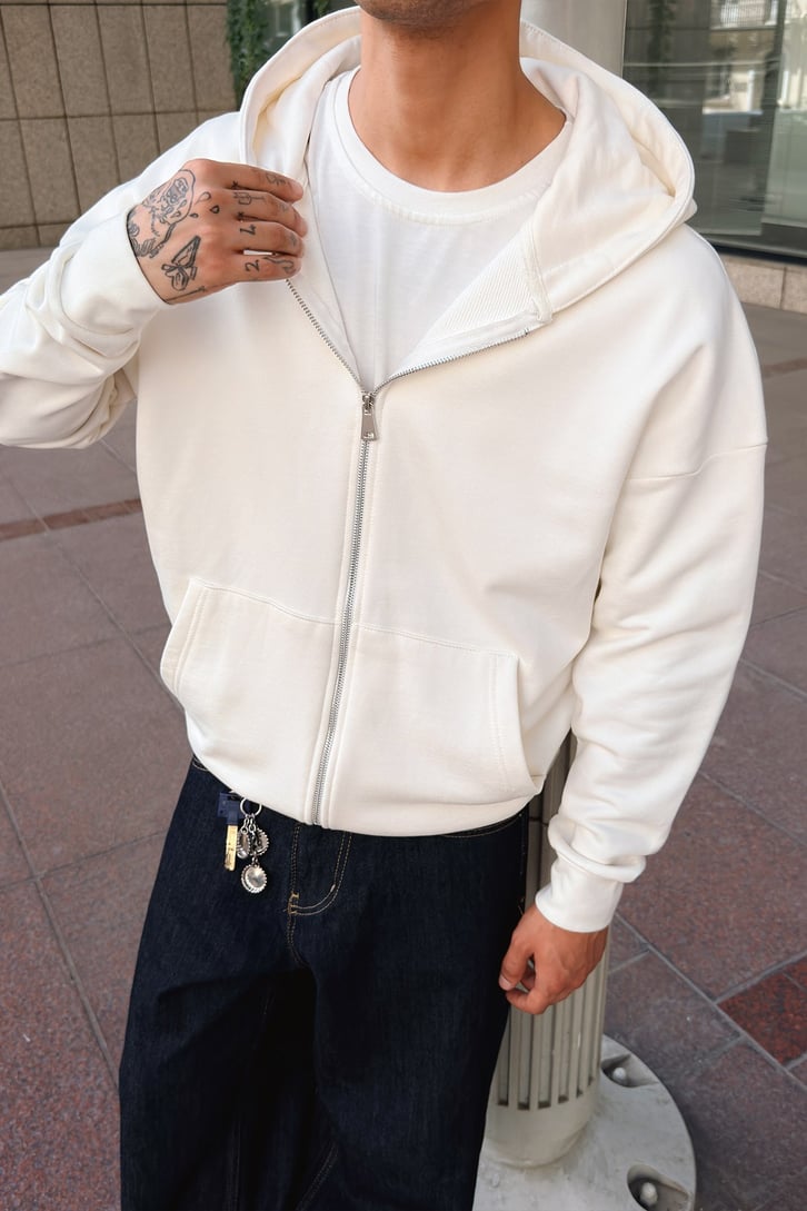 Premium Kumaş Zip Hoddie
